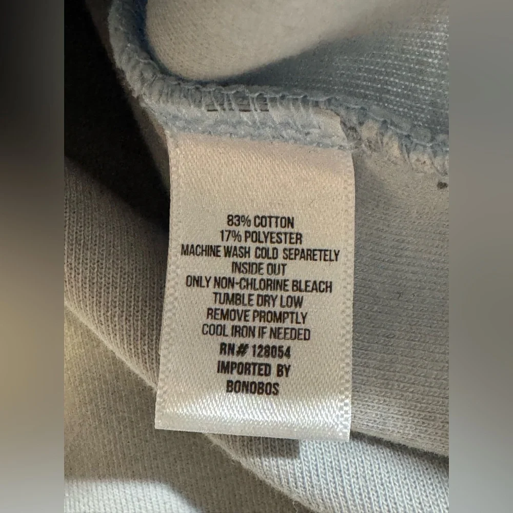 BONOBOS Men Size L Blue Quarter Zip Sweatshirt Long Sleeve Cotton Blend Slim Fit - Picture 4 of 7